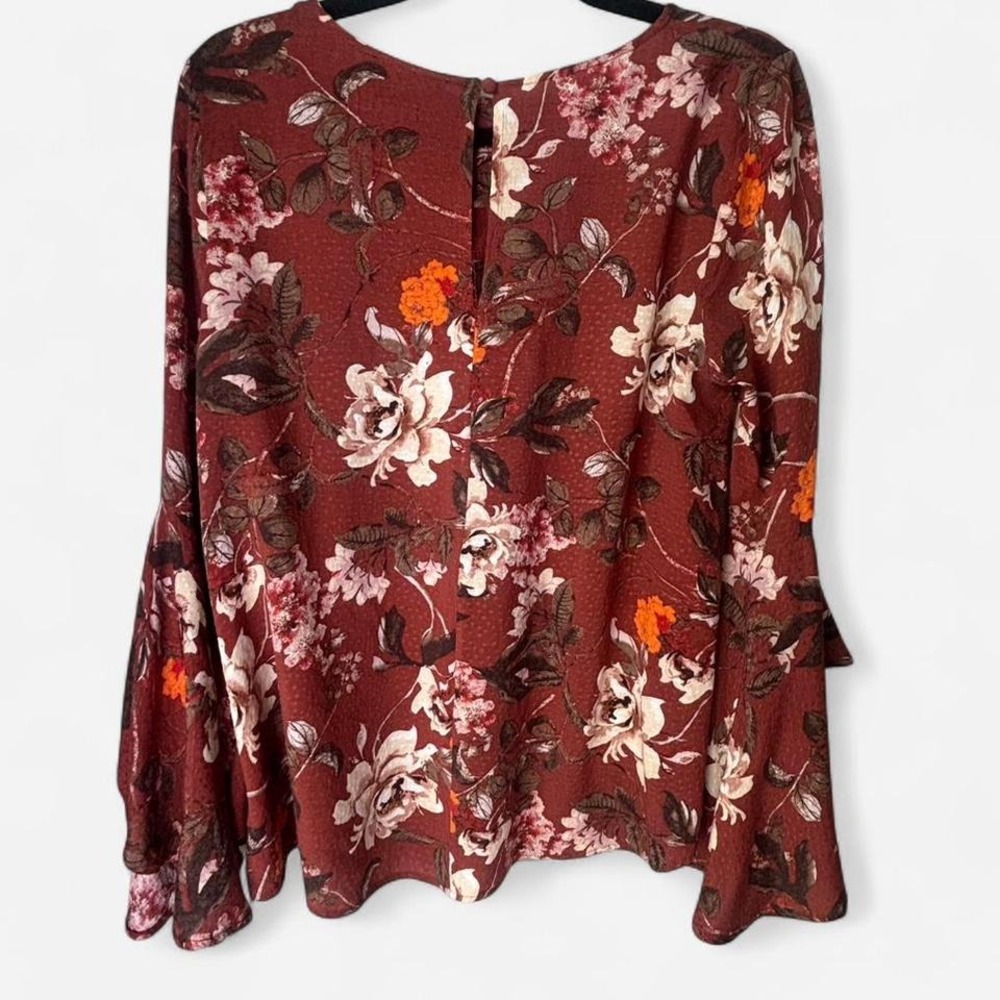 Miss me‎ Floral Burgundy Blouse